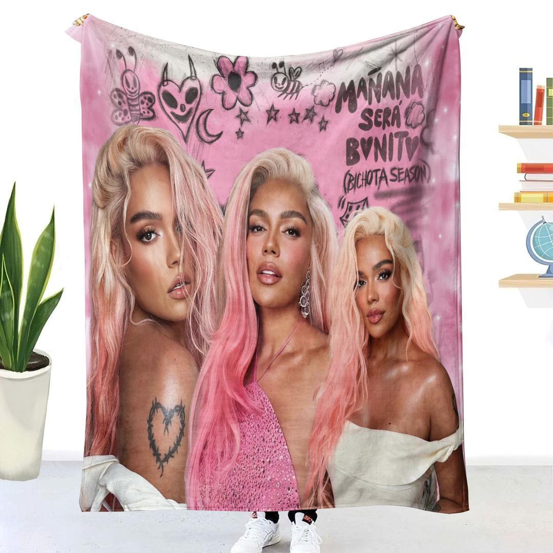 KAROL G (PINK HAIR)  BLANKET + FREE ALBUM STICKERS