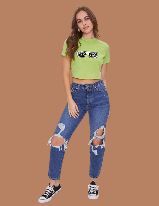 Ferxxo Glasses Green Crop Top